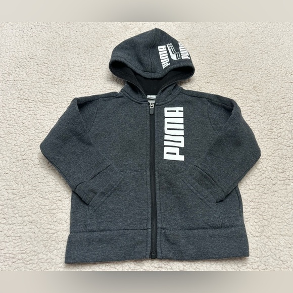 Puma Kids Gray Hoodie Jacket - Picture 1 of 11